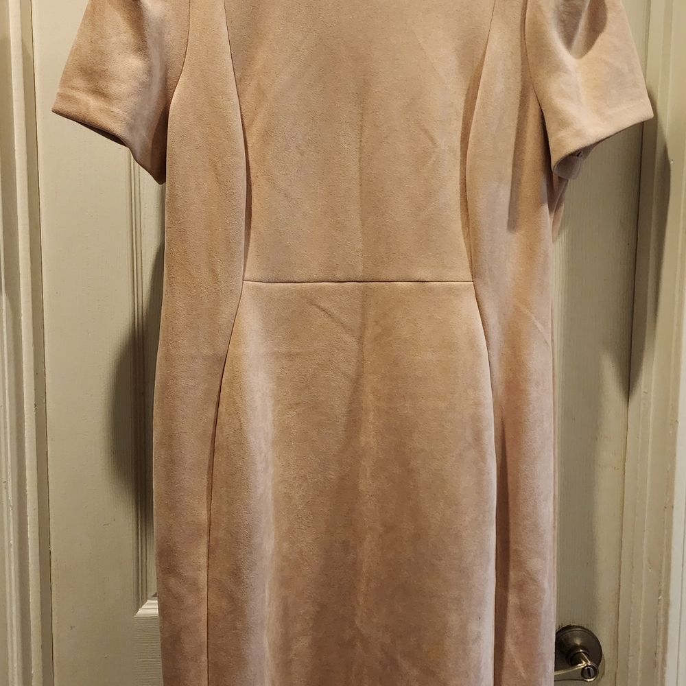 Calvin Klein Pale Pink Short Sleeve Dress, Soft Feels Like Velvet